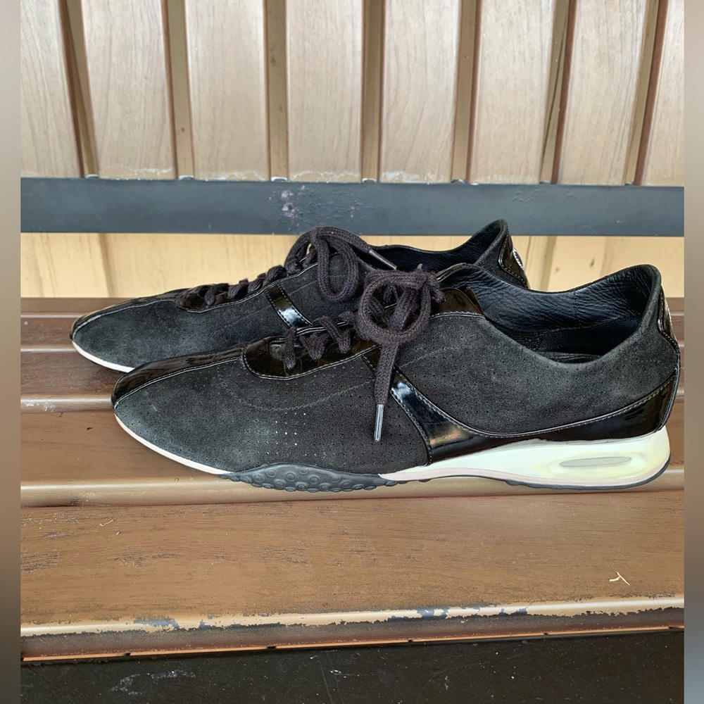 Cole Haan Black Patent Leather Suede Sneakers-Women’s Size 8.5AA-Nikeair Soles